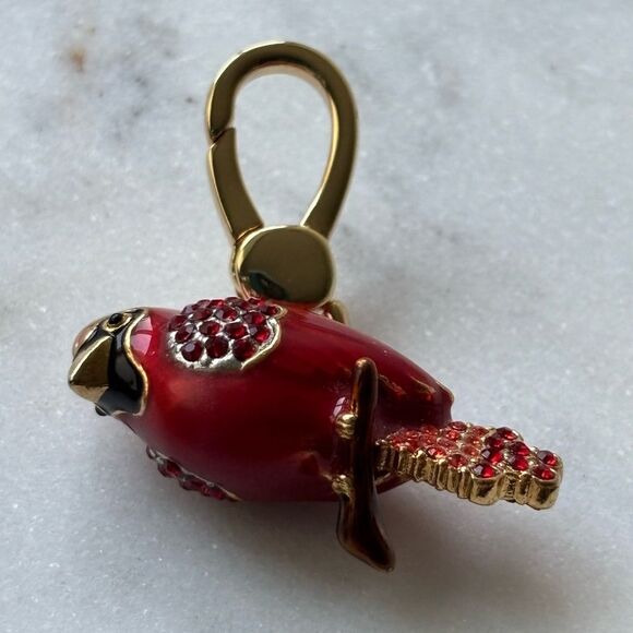 Juicy Couture Red and Gold Bird Brooch - Picture 8 of 9